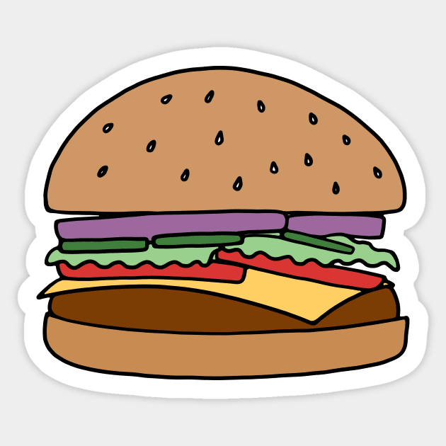 Hamburger Illustration Close Up Sticker by murialbezanson